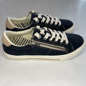 Taos Z Soul Women’s Canvas Sneakers Black / Tan Distressed ZSL113672 Size 8.5